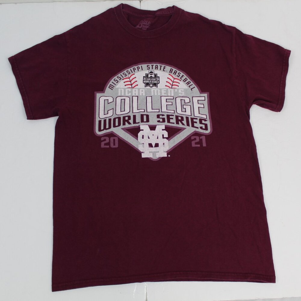 Mississippi State NCAA World Series Tshirt Adult M Red 2021 Logo Mens Medium